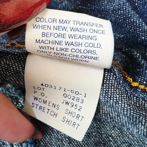 VINTAGE Old Navy Denim Mini Skirt Size 16 Blue Stretch Classic Y2K Casual 90s - Picture 10 of 12